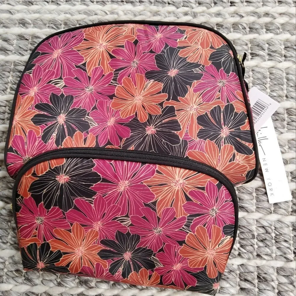 Nicole Miller Bundle of 2 Cosmetic Bags